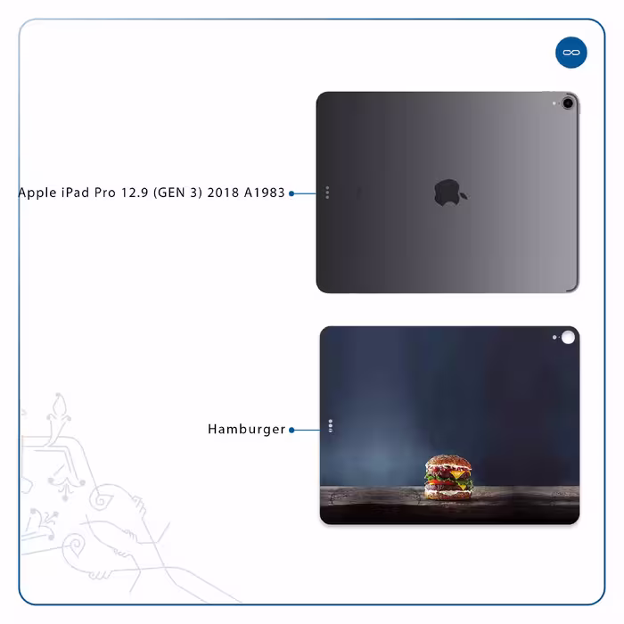 برچسب پوششی ماهوت مدل Hamburger مناسب برای تبلت اپل iPad Pro 12.9 (GEN 3) 2018 A1983