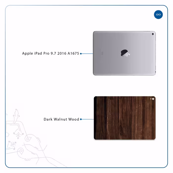 برچسب پوششی ماهوت مدل Dark Walnut Wood مناسب برای تبلت اپل iPad Pro 9.7 2016 A1675