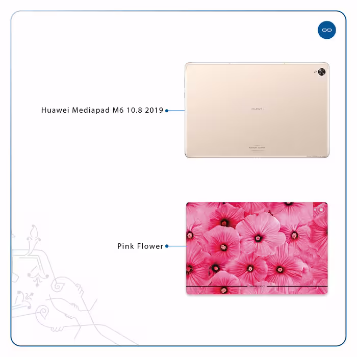 برچسب پوششی ماهوت مدل Pink-Flower مناسب برای تبلت هوآوی Mediapad M6 10.8 2019