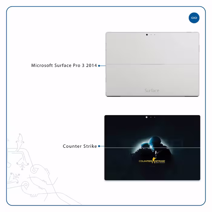 برچسب پوششی ماهوت مدل Counter-Strike مناسب برای تبلت مایکروسافت Surface Pro 3 2014