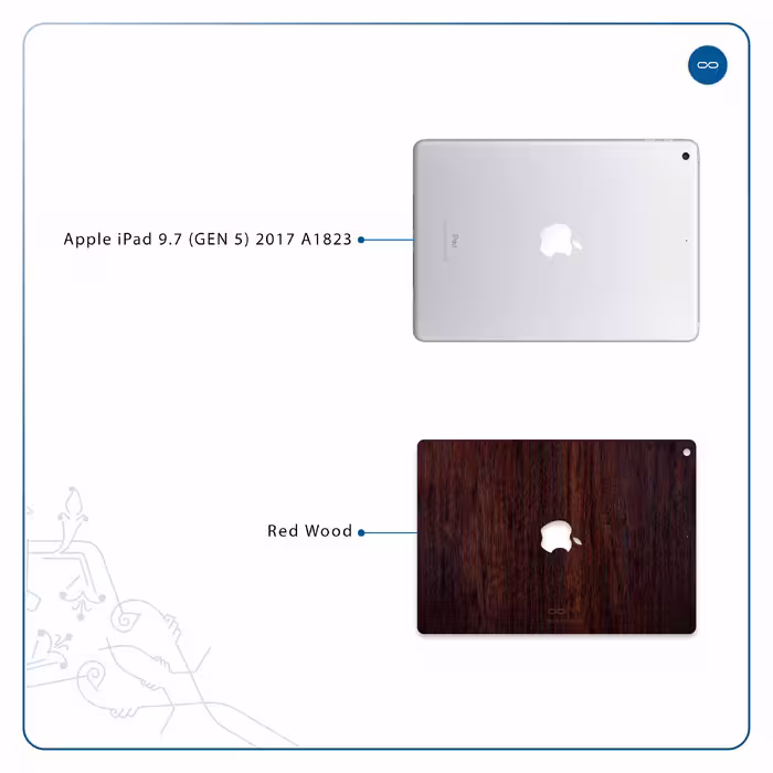برچسب پوششی ماهوت مدل Red-Wood مناسب برای تبلت اپل iPad 9.7 (GEN 5) 2017 A1823