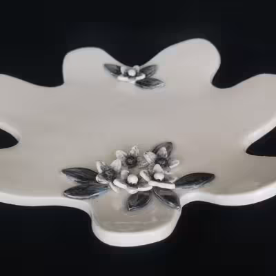 شیرینی خوری سرامیکی هیوا طرح گل یخ کد 10980700