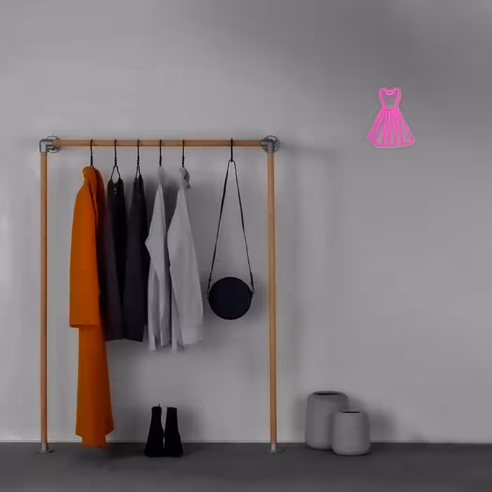 چراغ دیواری نئون دیزاین طرح Women-Clothes_PN