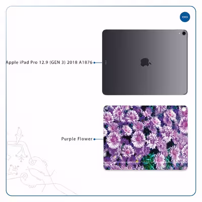 برچسب پوششی ماهوت مدل Purple-Flower مناسب برای تبلت اپل iPad Pro 12.9 (GEN 3) 2018 A1876