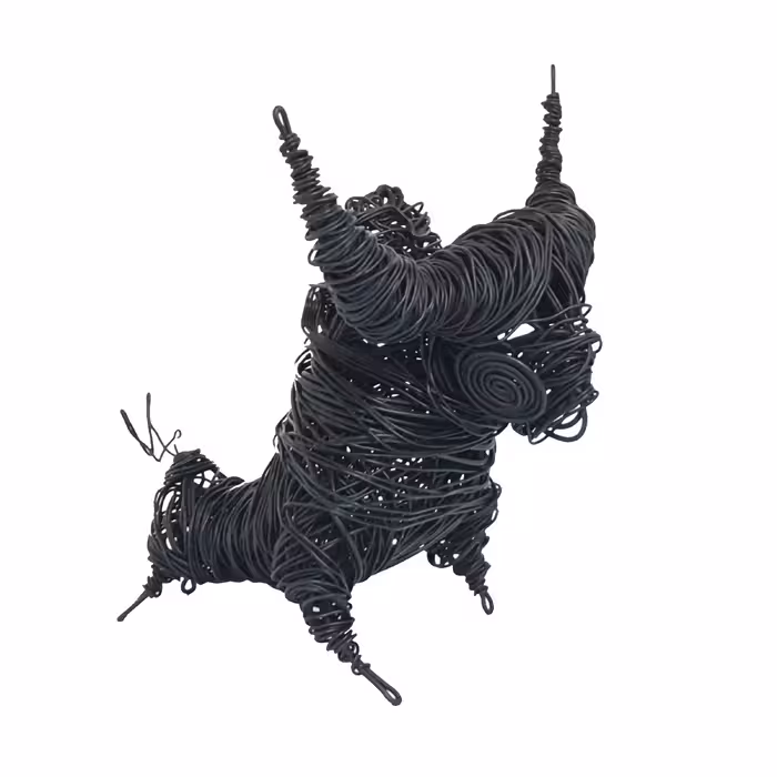 مجسمه مدل مفتولی طرح بوفالو کول بلند کد 25