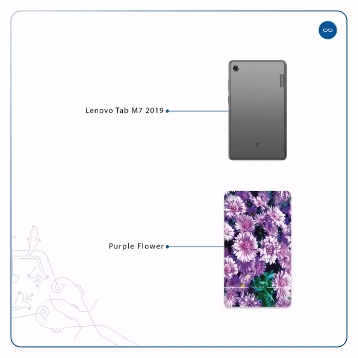 برچسب پوششی ماهوت مدل Purple-Flower مناسب برای تبلت لنوو Tab M7 2019