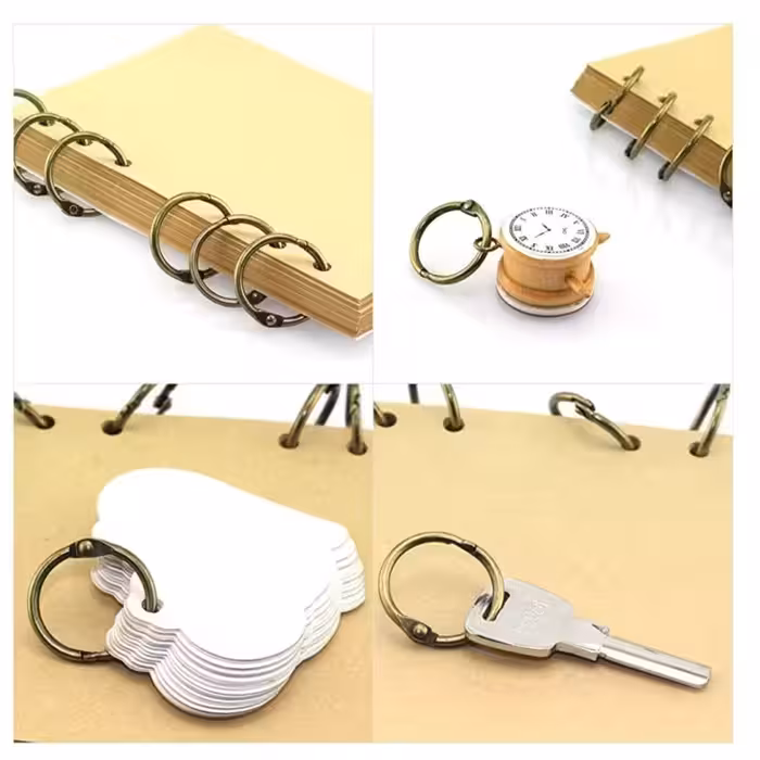 حلقه کلاسور مدل قفل دار کد silver20 بسته 10عددی