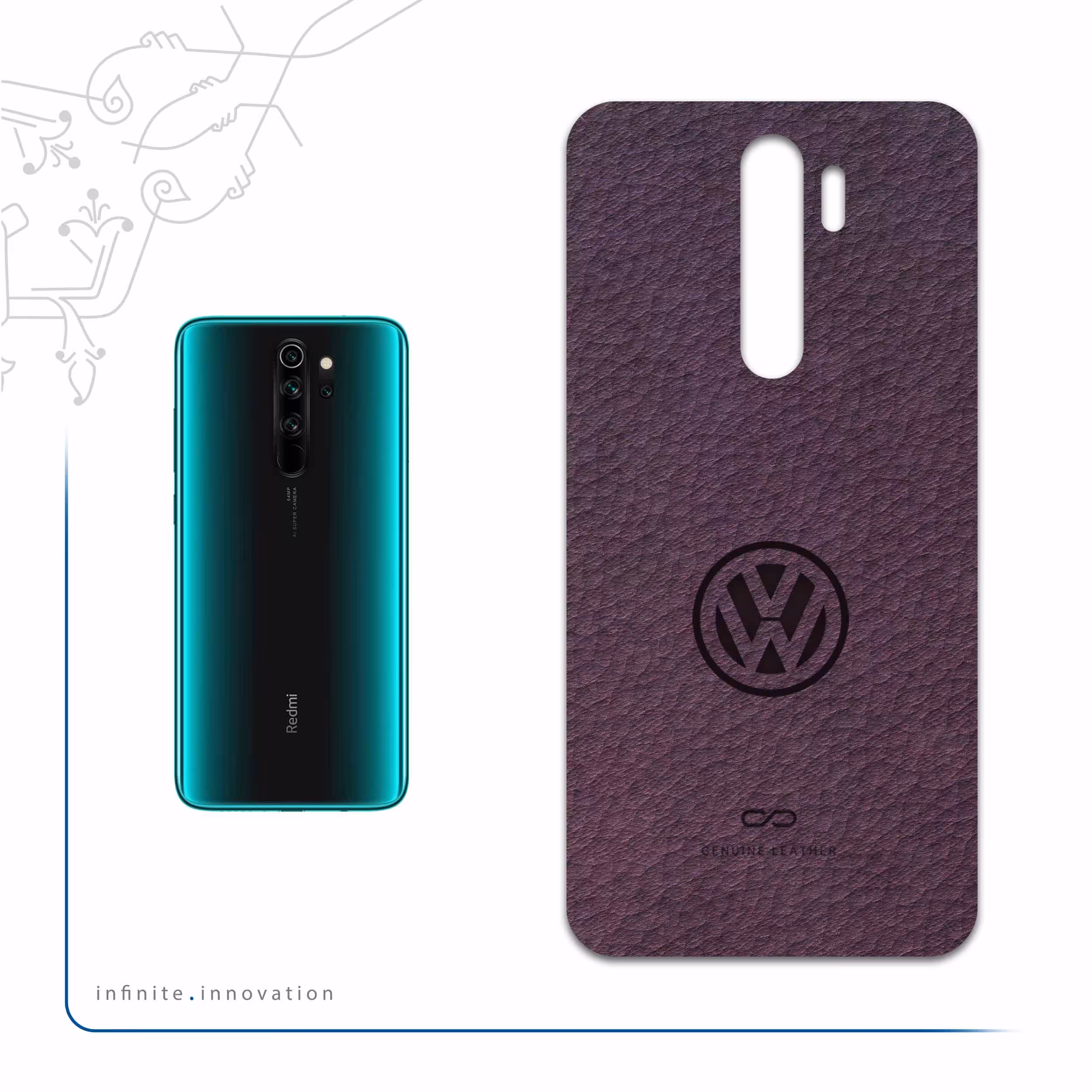 برچسب پوششی ماهوت مدل PL-VLKS_WGN مناسب برای گوشی موبایل شیائومی Redmi Note 8 Pro