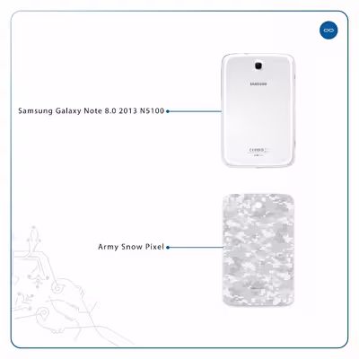 برچسب پوششی ماهوت مدل Army-Snow-Pixel مناسب برای تبلت سامسونگ Galaxy Note 8.0 2013 N5100