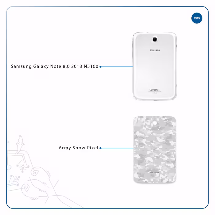 برچسب پوششی ماهوت مدل Army-Snow-Pixel مناسب برای تبلت سامسونگ Galaxy Note 8.0 2013 N5100