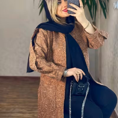 مانتو کتی ژاکارد شاین دار مدل الیزا