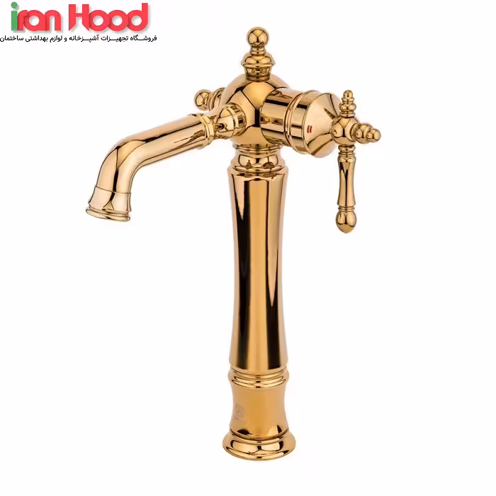 شیر روشویی پایه بلند نگین طلایی قهرمان