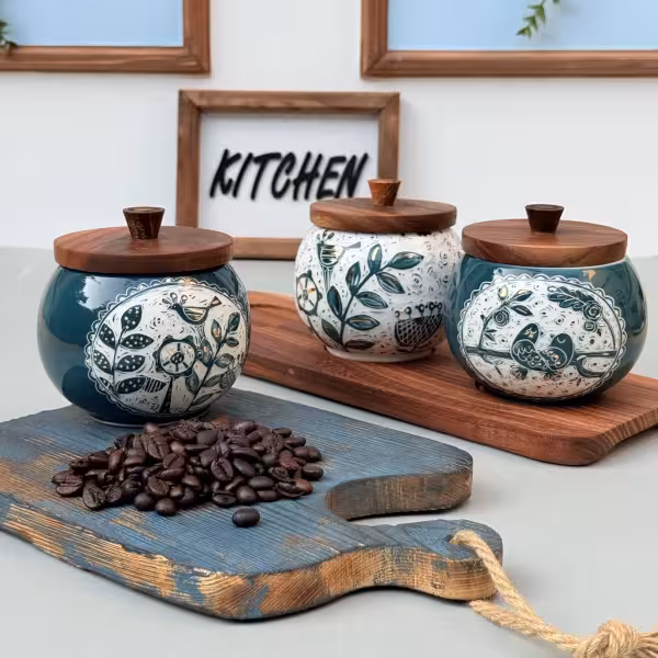 ست بانکه توپی با سینی یکپارچه مهر طرح یک