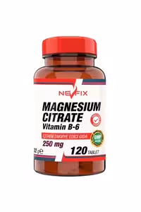 قرص منیزیم سیترات 250 Mg و ویتامین B6 برند Nevfix - بسته 120 عددی