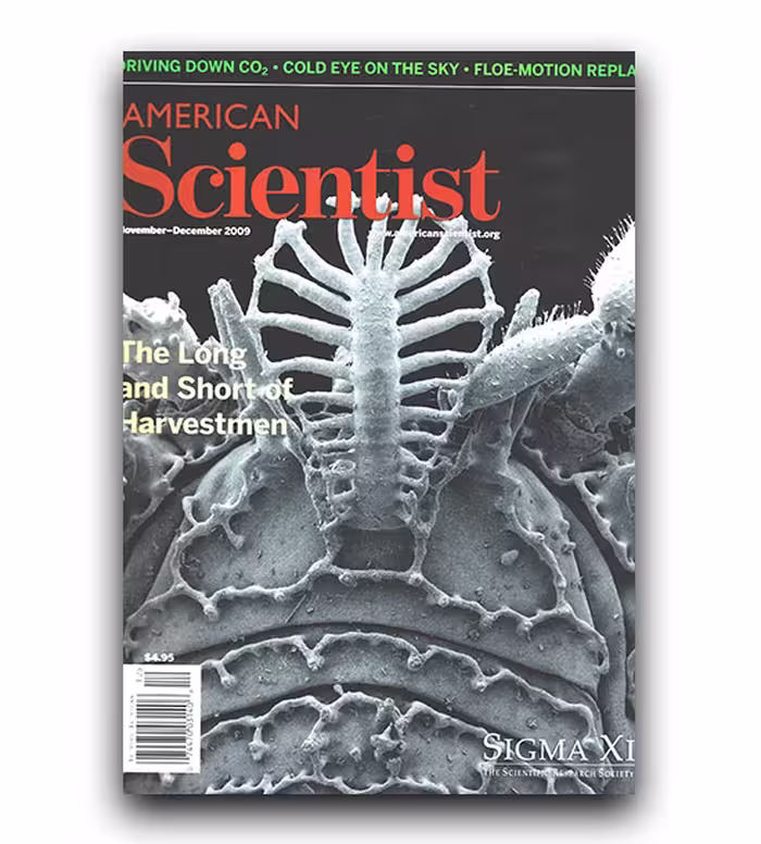 مجله علمی American Scientist با موضوع Harvestmen، چاپ اصلی، کاغذ گلاسه روغنی