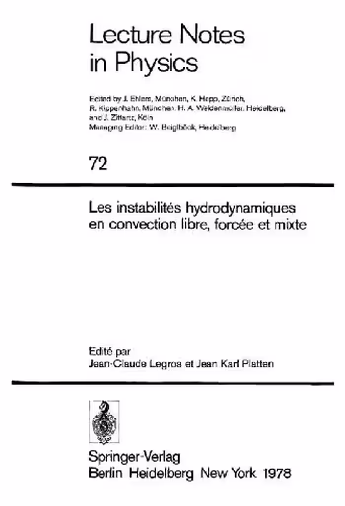 خرید و دانلود نسخه کامل کتاب Les instabilities hydrodynamiques en convection libre, forcee et mixte