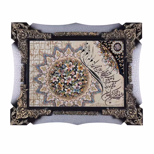 تابلو فرش ماشینی دنیای فرش طرح وان یکاد کد 304