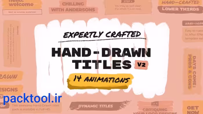 دانلود پروژه آماده داوینچی ریزالو عناوین دست نویس قلم Hand Drawn Brush Titles - پک تول