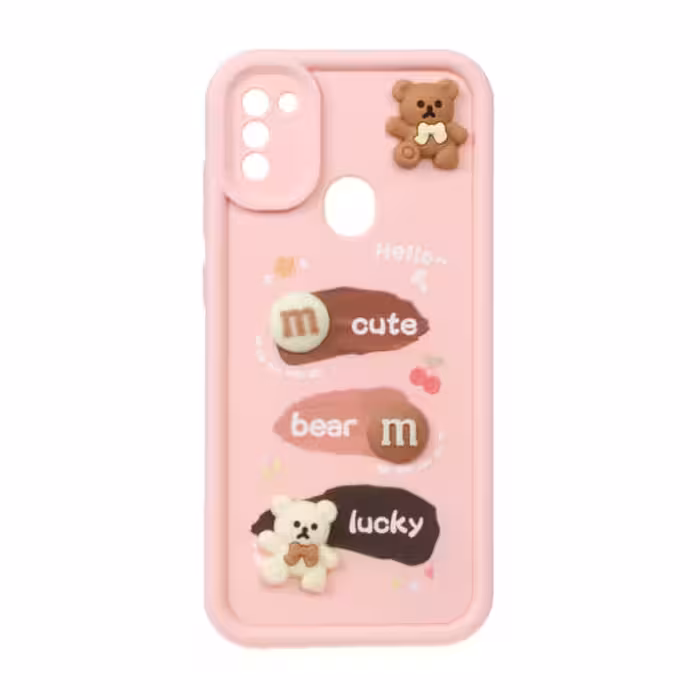 قاب Solid Case عروسک برجسته Samsung Galaxy A11 / M11 – صورتی-کد3649