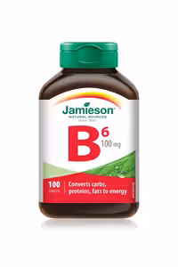 قرص ویتامین B6 (پیریدوکسین) مقدار 100 میلی گرم Jamieson - بسته 100 عددی