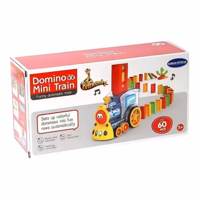 اسباب بازی قطار دومینو چین باتریخور وارداتی چراغدار موزیکال 60 قطعه