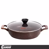 تابه دو دسته 32 سانتی کاندید مدل پروانه قهوه ای