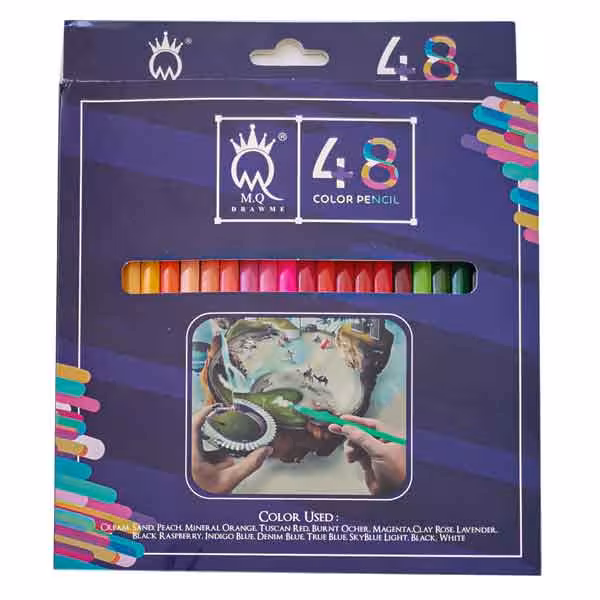 مداد رنگی ام کیو 48 رنگ جعبه مقوایی