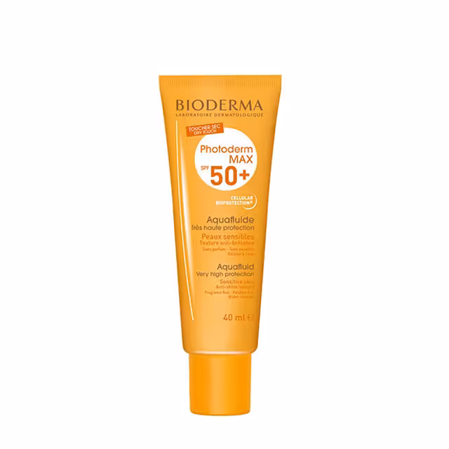 کرم ضد آفتاب SPF50 بایودرما مدل فتودرم مکس آکوا فلوئید رنگ طبیعی 40 میلی لیتری
