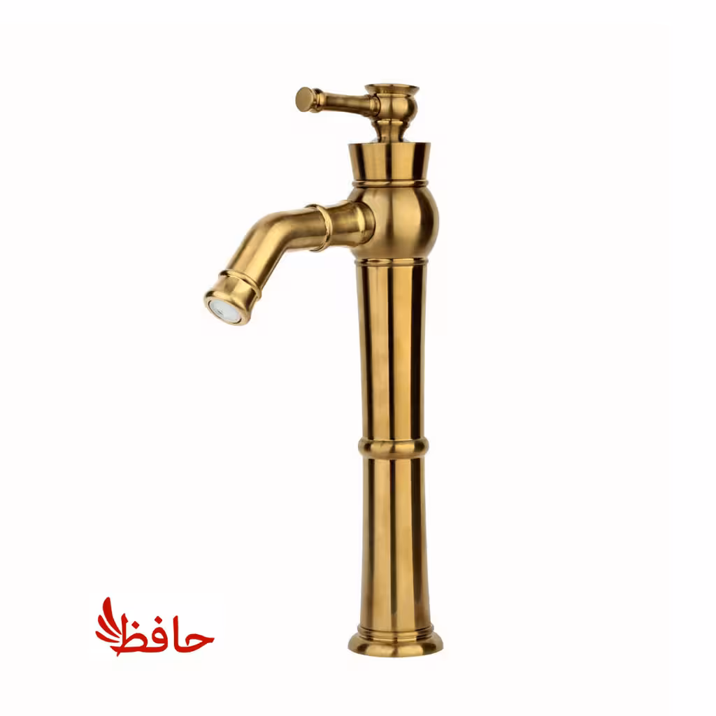 شیر روشویی پایه بلند راسان مدل الیزه طلایی مات