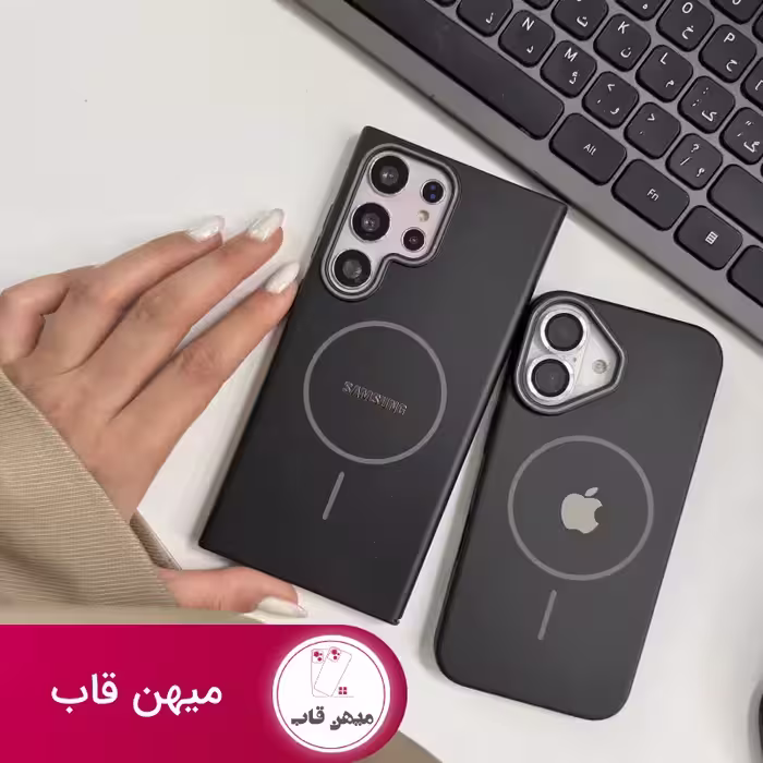 قاب گوشی آیفون لاین طوسی با لوگو - کد (81963)