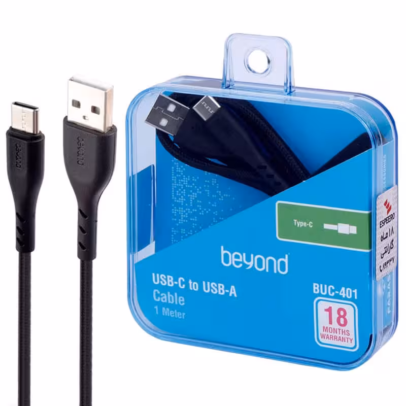 کابل 1 متری تایپ سی فست شارژ بیاند مدل Beyond BUC-401 2A 2m Usb To Type-c