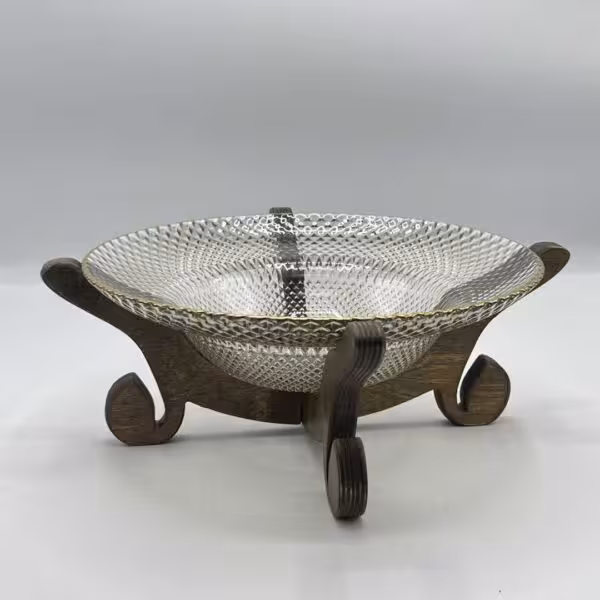 آسا - کاسه بزرگ چوب و بلور پیکسل
