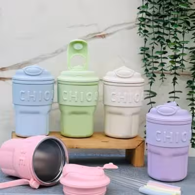 تراول ماگ پاستیلی نی دار (450ml)