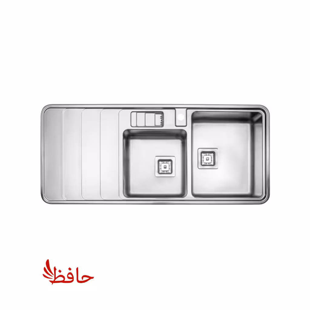سینک دو لگنه باکسی استیل البرز مدل 856 توکار