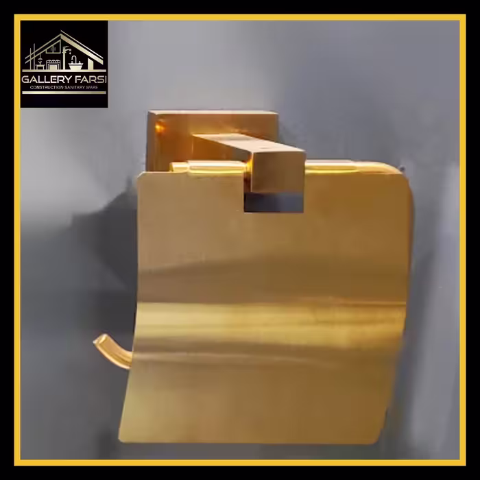 جا دستمال توالت کاوردار طلا مات کد009(استیل304)