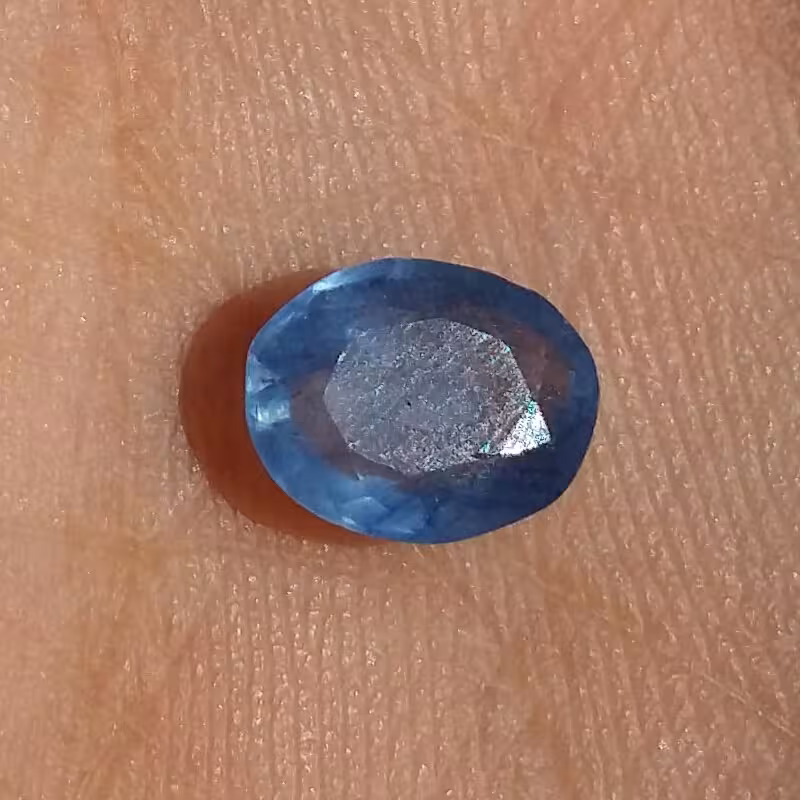 نگین یاقوت کبود وارداتی تراش بیضی کد 10494