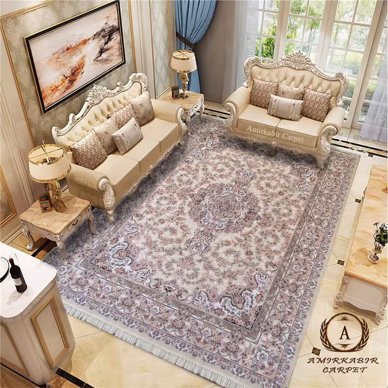 فرش 1200 شانه طرح تبریز کرم برجسته