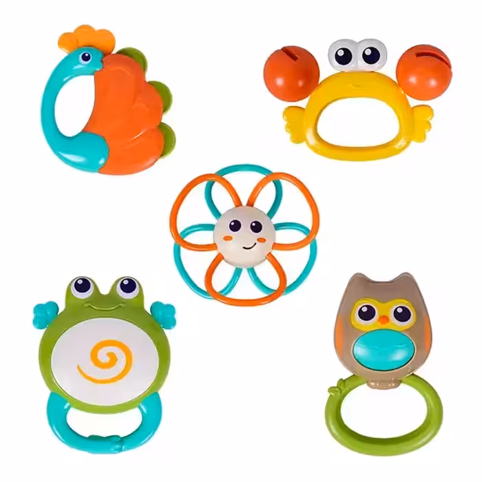 ست جغجغه و دندانگیر 5 عددی هولا تویز