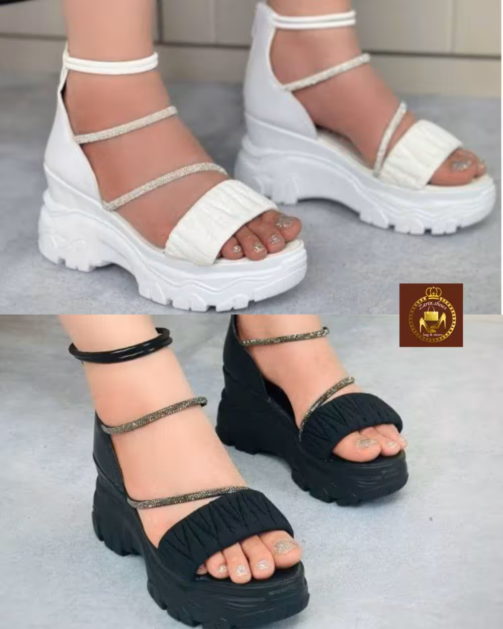 صندل لژدار نگینی دور مچی زنانه دخترانه مهسا