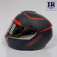 کلاه کاسکت فک متحرک تکنو Tekno - مشکی قرمز مات