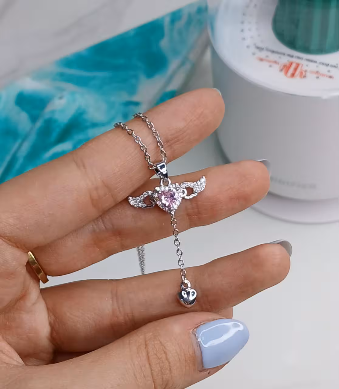 گردنبند سوارسکی جنس استیل