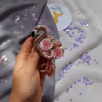 سنجاق سینه جواهردوزی فلامینگو