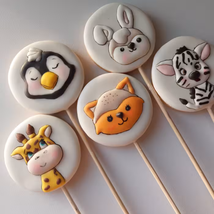 کوکی آیسینگی  طرح حیوانات دکوراتیو مناسب گیفت ومراسمات وپذیرایی ها دکور میز ویاد بود