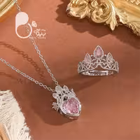 ست انگشتر و گردنبند سیتی پینک