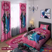 ست اتاق خواب دخترانه طرح السا و انا کد BD1328