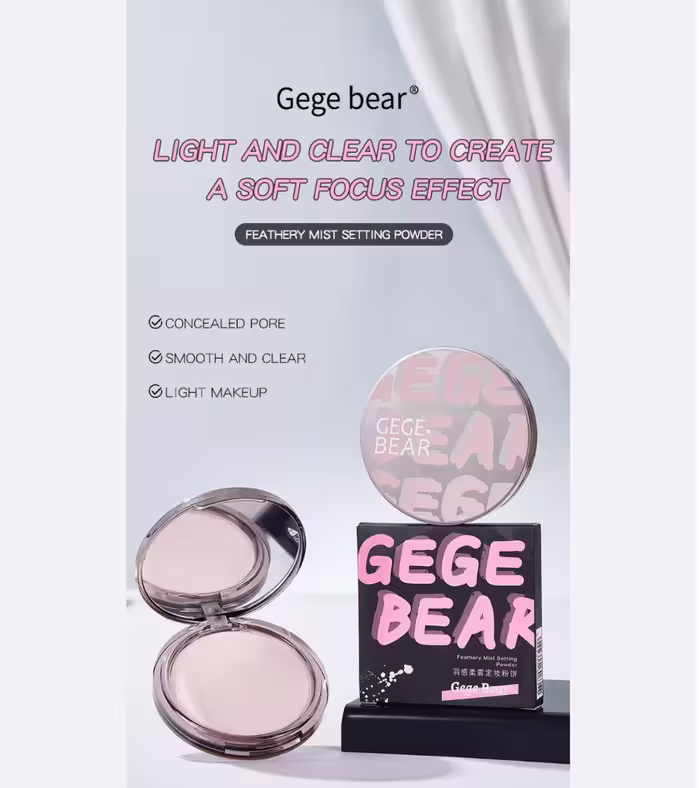 پنکک و فیکس کننده آرایش فشرده ( مات کننده ی آرایش ) پودری gege bear