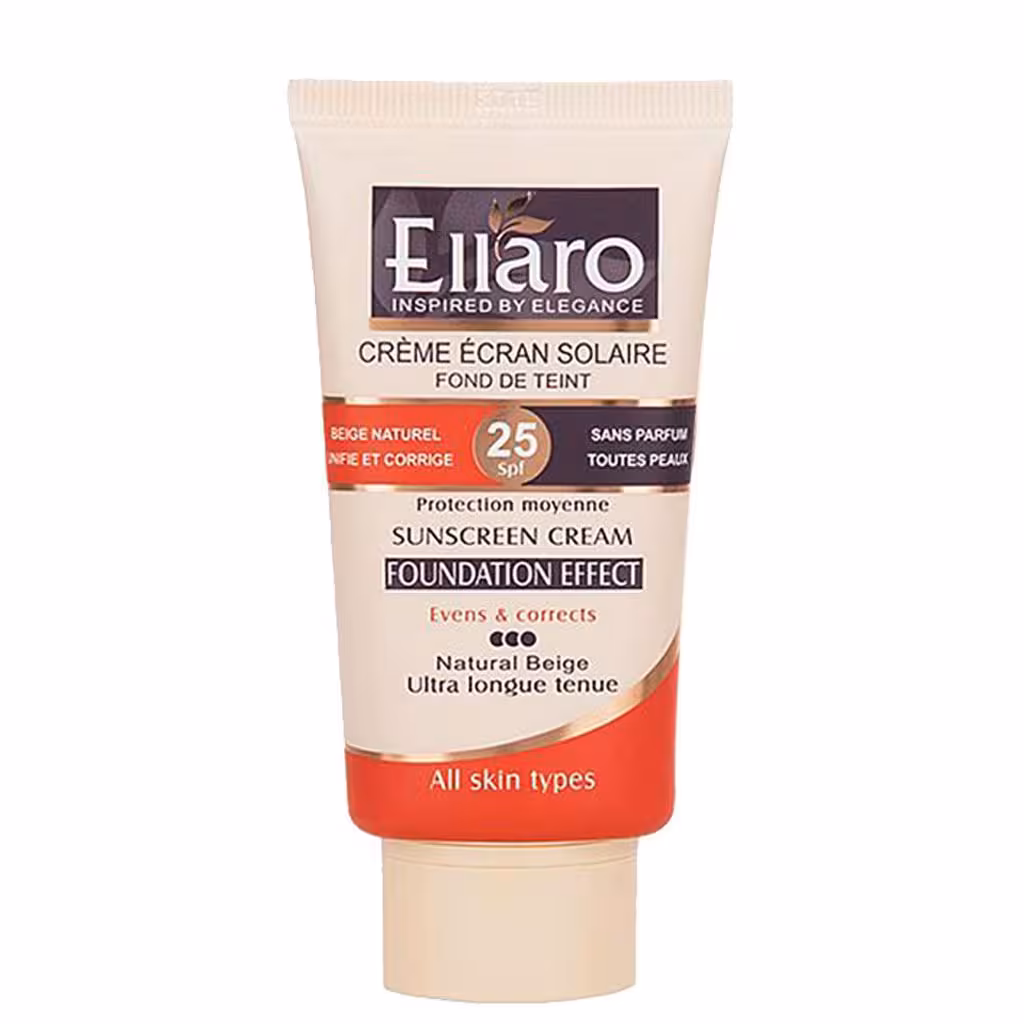 ضد آفتاب کرم پودری انواع پوست SPF 25 الارو 40 میلی لیتر Ellaro