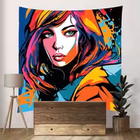پوستر پارچه ای فیانی طرح بکدراپ PAINT کد F26