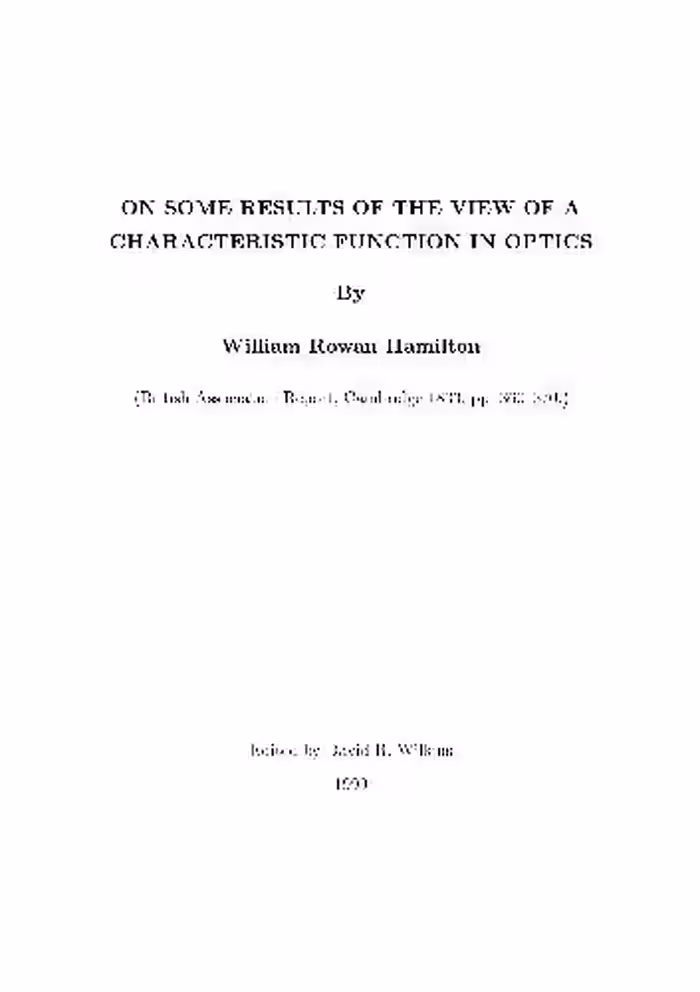 خرید و دانلود نسخه کامل کتاب On Some Results of the View of Characteristic Function in Optics