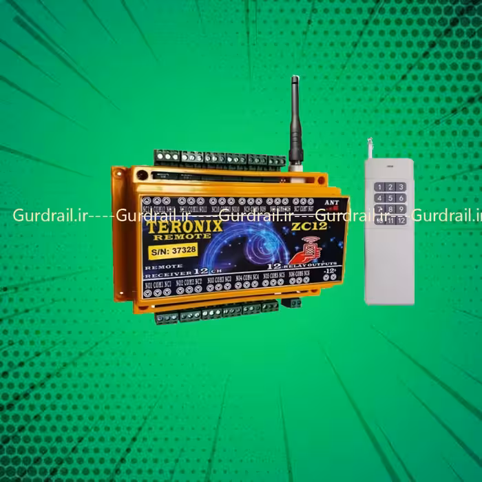 ریموت و گیرنده 12 کانال با رله های30 آمپر Zac1240A | گاردریل